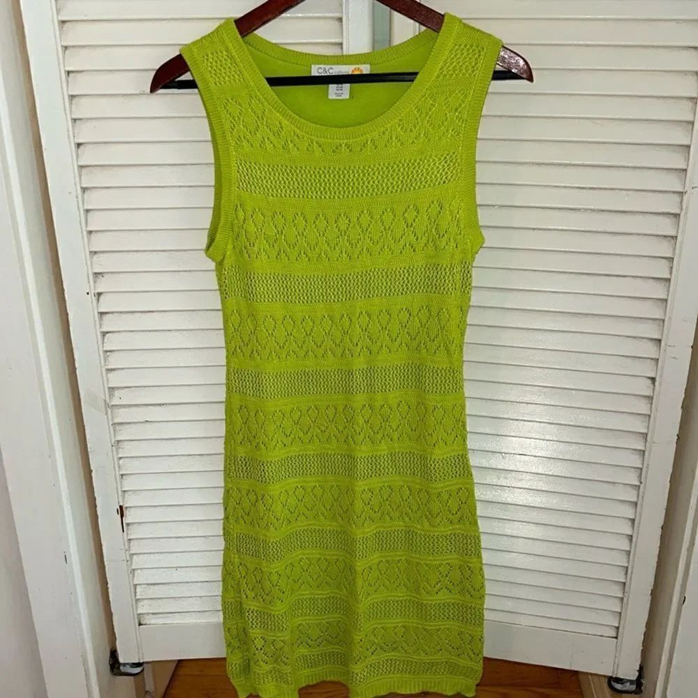 California 🌴 Cool 😎 Knit 🧶 Lined Boho Chic Dress 👗 80s Flare! Travel 🧳 ✈️